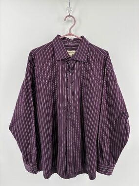 Pronto Uomo Burgundy Men’s Button Down Long Sleeve Dress Shirt